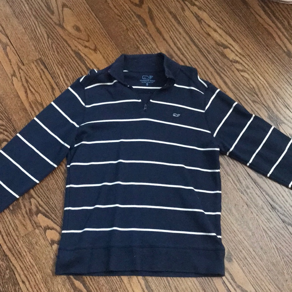 Vineyard Vines Navy/ White Striped Quarter Zip